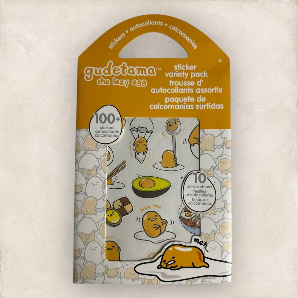 Sanrio GUDETAMA THE LAZY EGG STICKERS Pack of 100+ Journaling Decorating